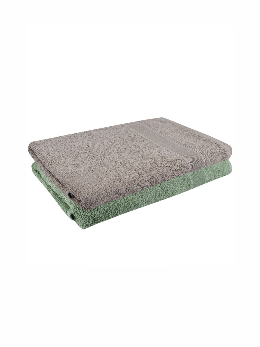 Dollar Green & Beige 2 Pieces Cotton 400 GSM Bath Towels