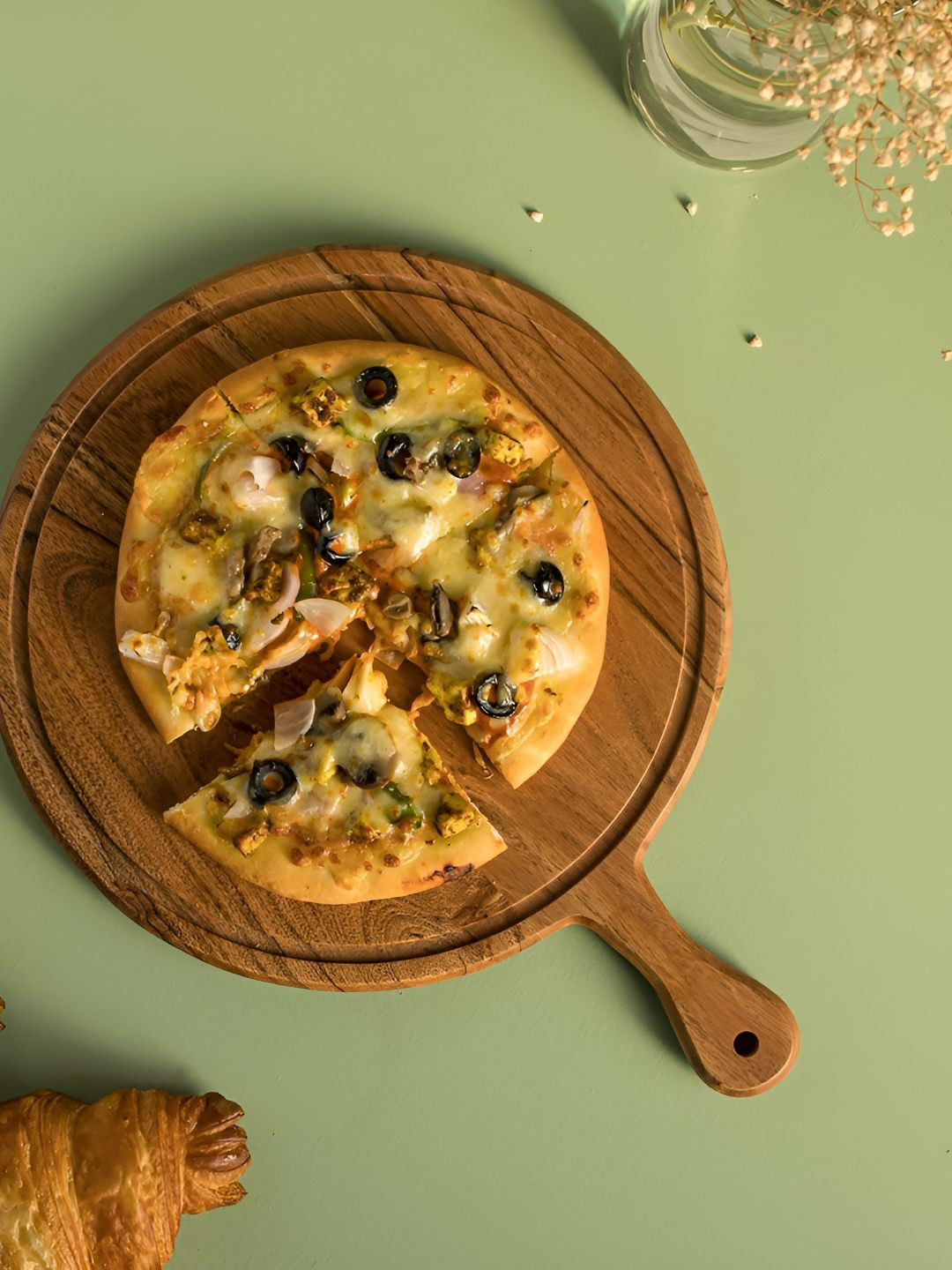 Aurum Crafts Brown Acacia Wooden Pizza Platter