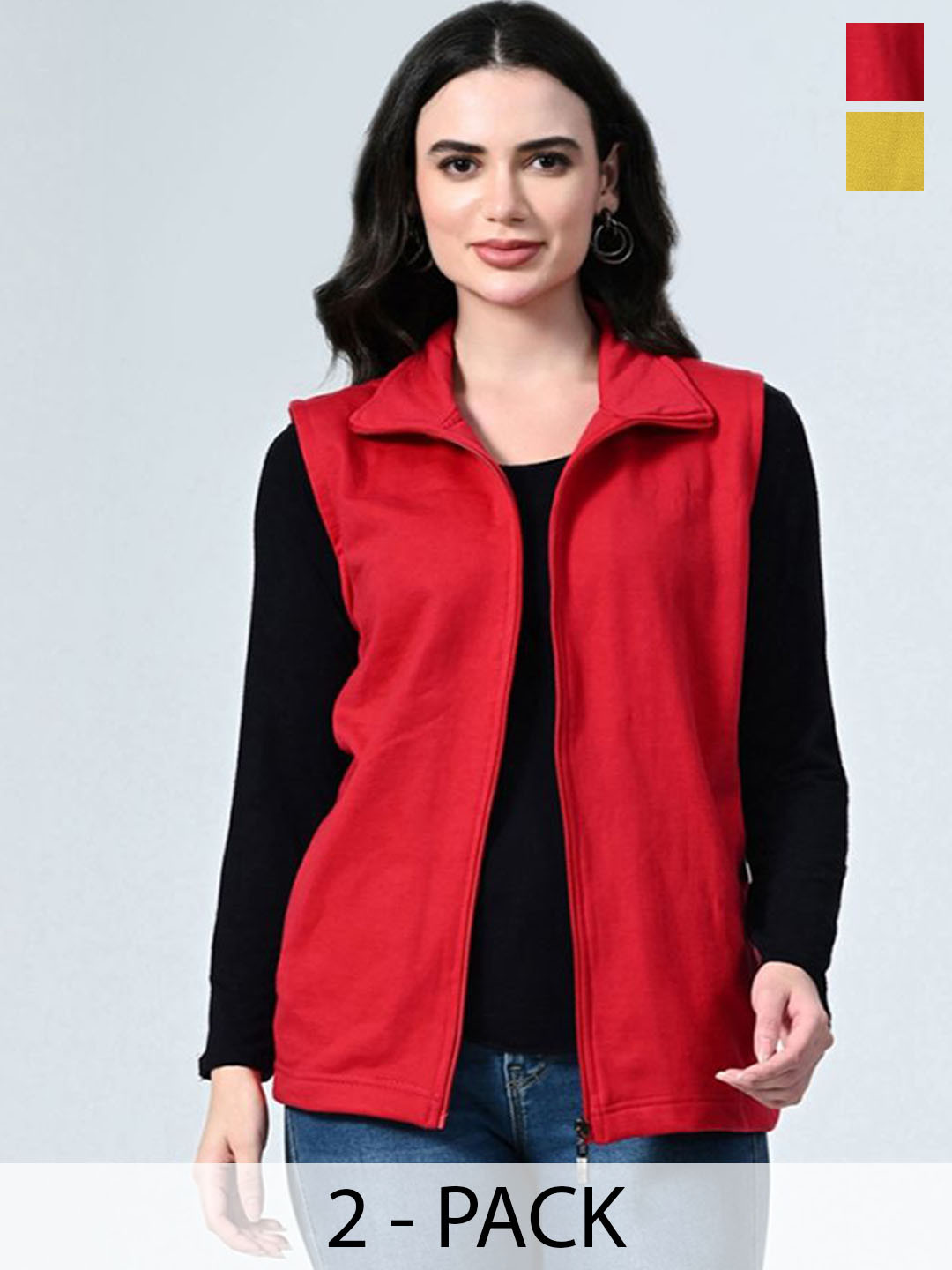 BAESD Women Pack of 2 Stand Collar Open Front Jacket