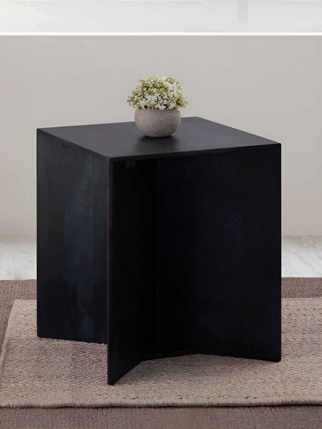 Metalsmith Blue Square Wooden Bedside Table