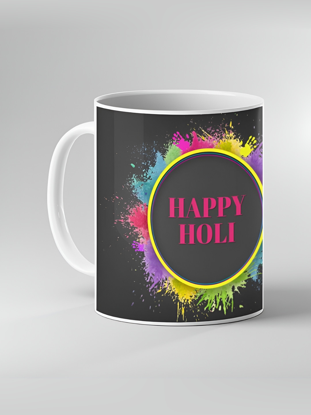 Keviv White and Black Text or Slogans Printed Ceramic Glossy Mugs 325ml