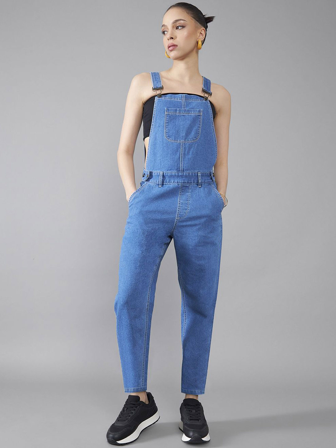 DOLCE CRUDO Regular Fit Mid Rise Regular Length Denim Dungaree