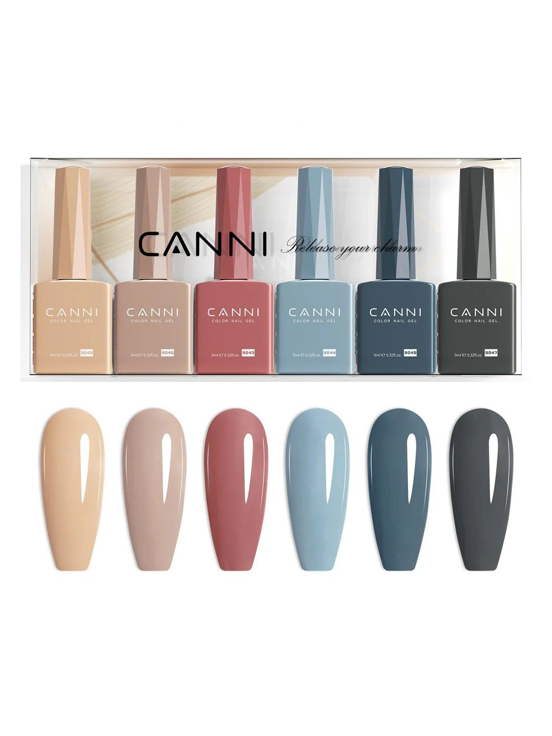 CANNI Set Of 6 Color Nail Gel Polish- 9 ml Each- Shade - 2329