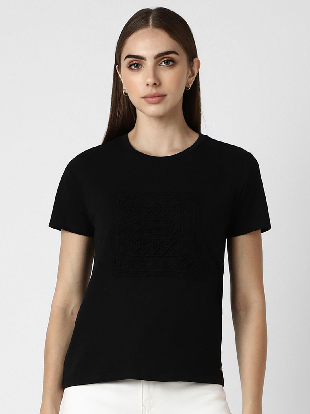 Van Heusen Woman Solid Round Neck Pure Cotton T-shirt