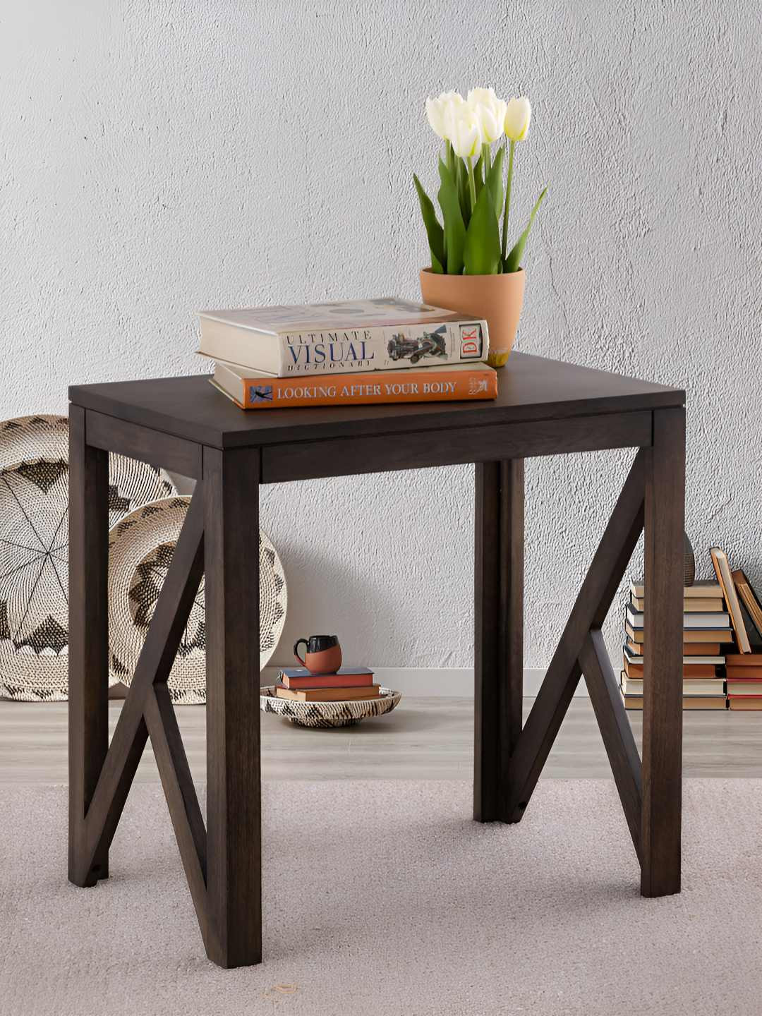 Metalsmith Grey Wooden Rectangular Bedside Table