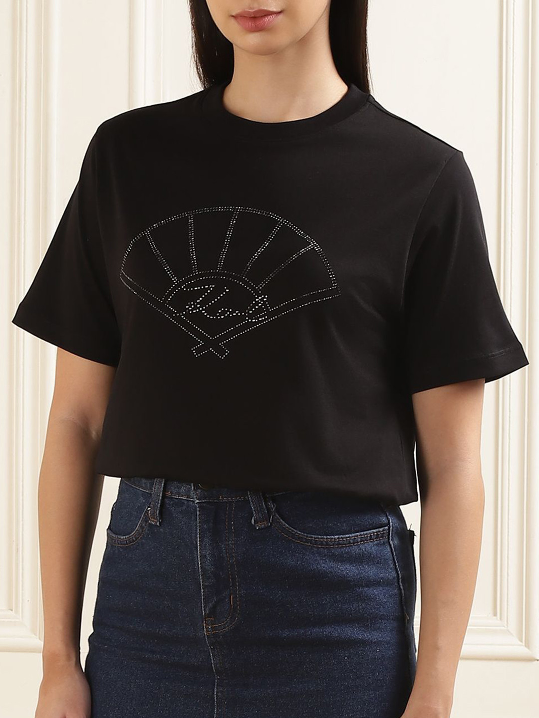Karl Lagerfeld Women Printed Cotton T-shirt
