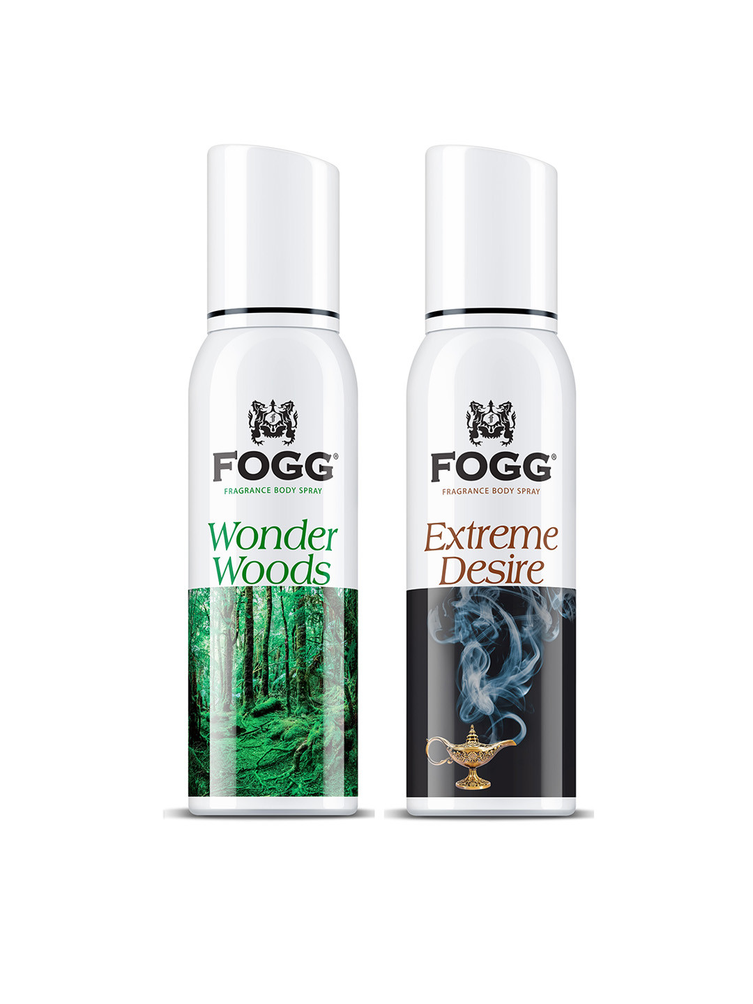 Fogg Unisex Set Of 2 Wonder Woods + Extreme Desire Fragrance Body Sprays - 150ml Each