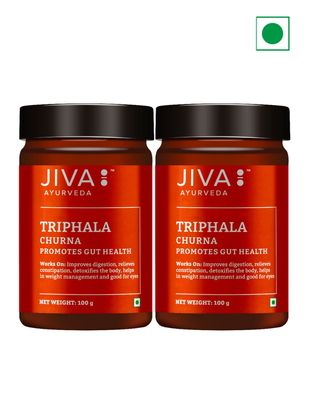 Jiva Set Of 2 Triphala Churna Detoxifies The Body & Improves Digestion -100 g Each