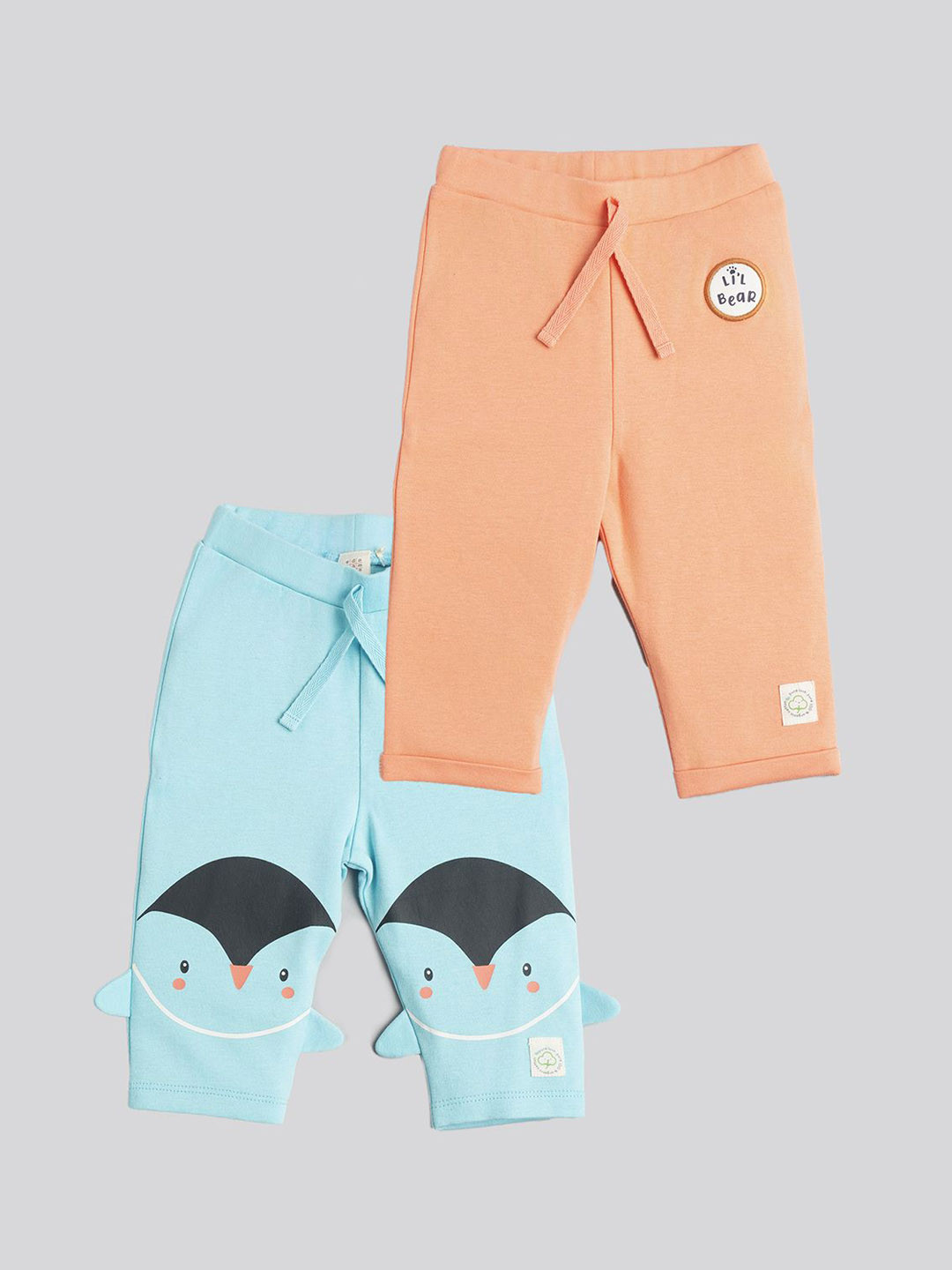 Ed-a-Mamma Baby Pack Of 2 Kids Printed Cotton Track Pants