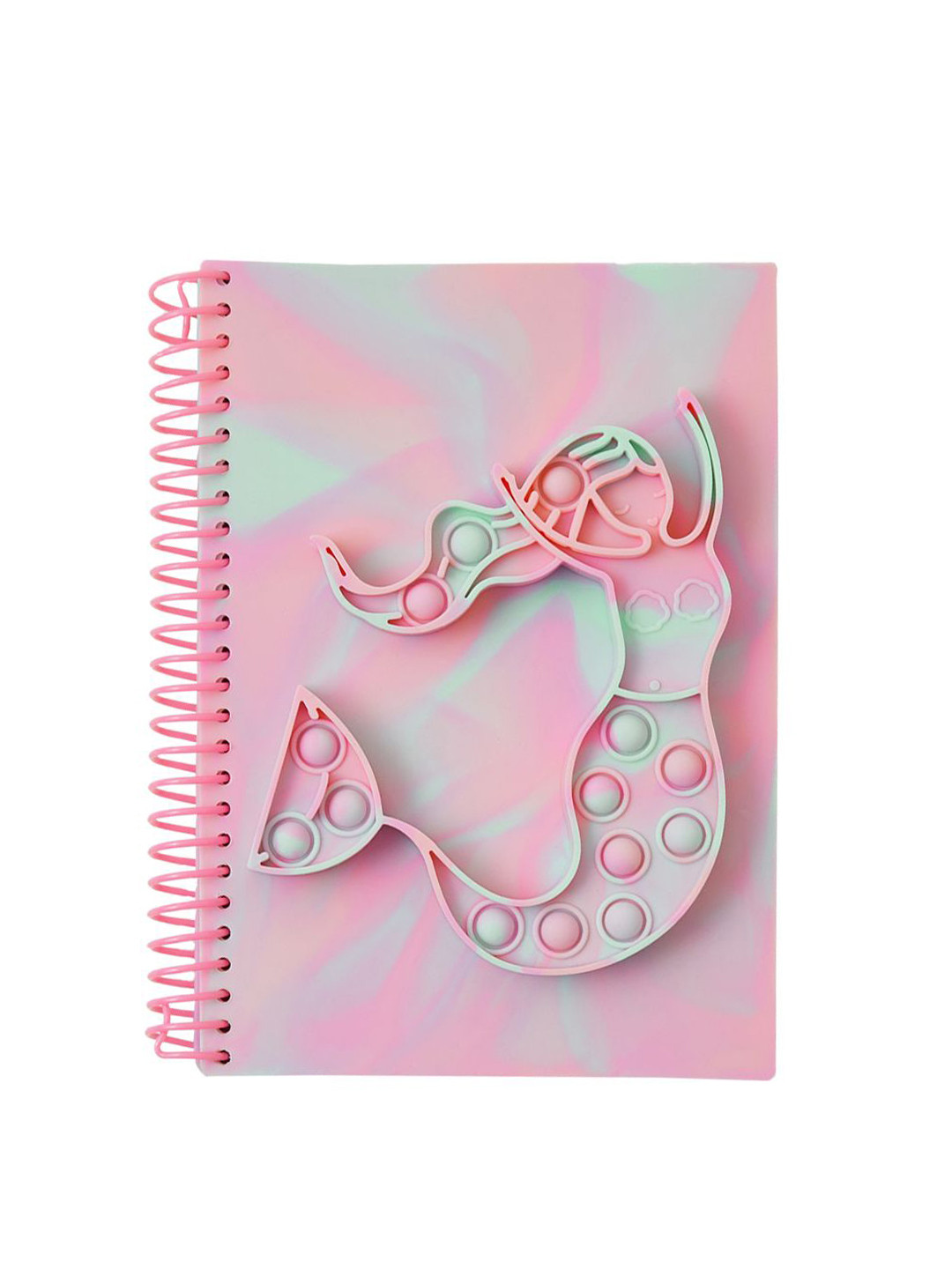 Accessorize Pink & Green Mermaid Push Popper Notebook