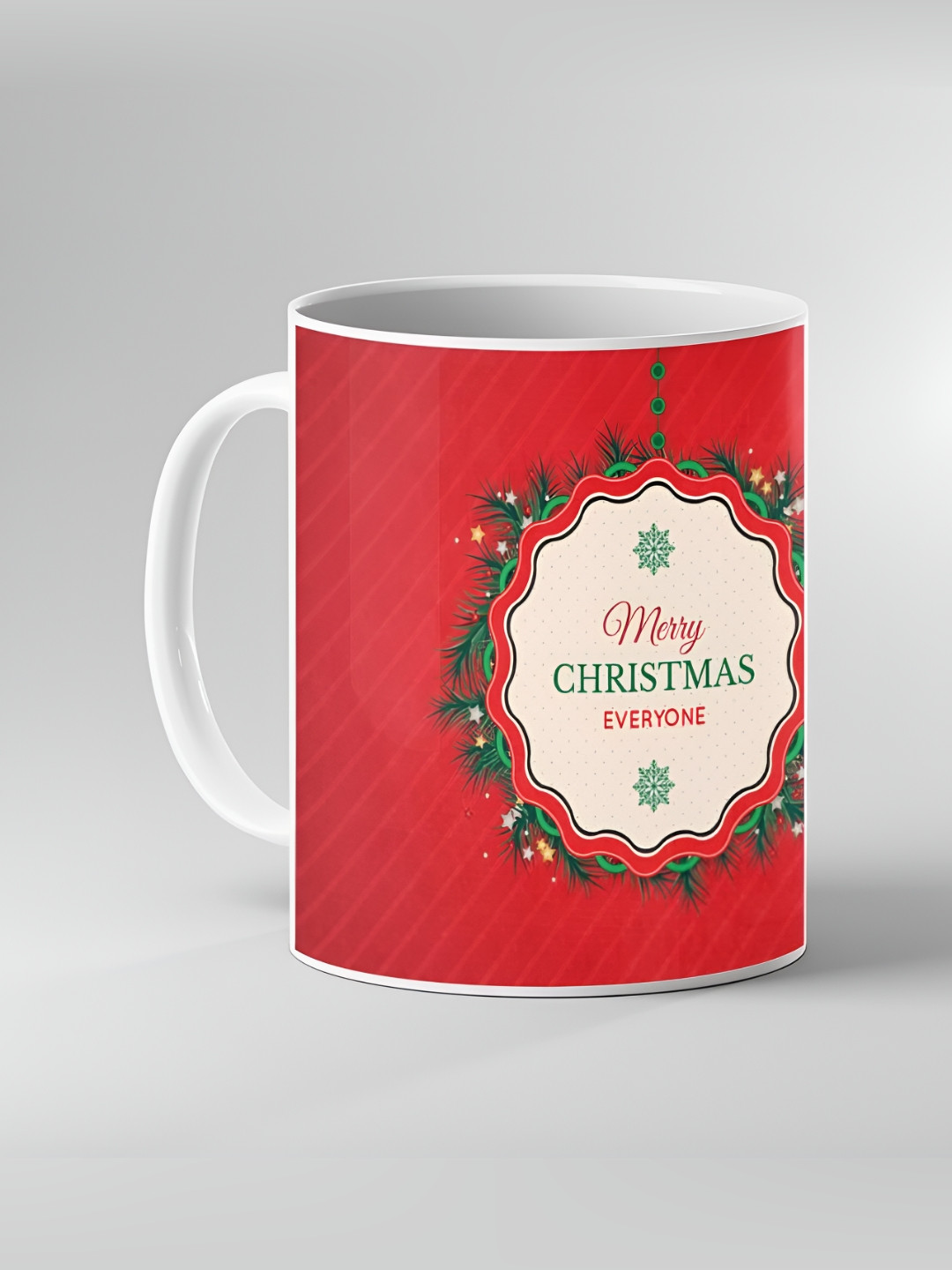 Keviv White and Red Text or Slogans Printed Ceramic Glossy Mugs 325 ml