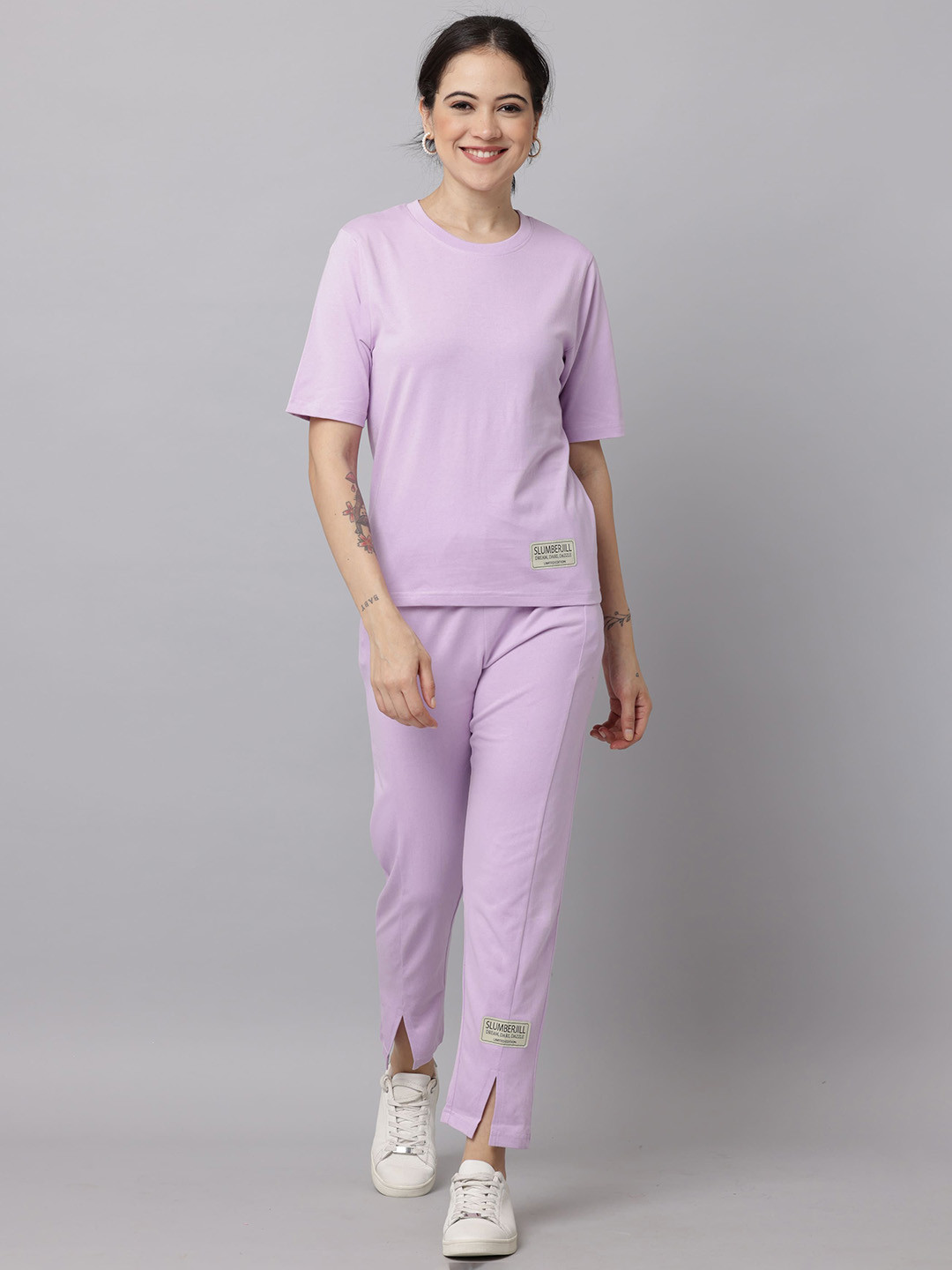 Slumber Jill Pure Cotton Short Sleeves T-Shirt With Trousers