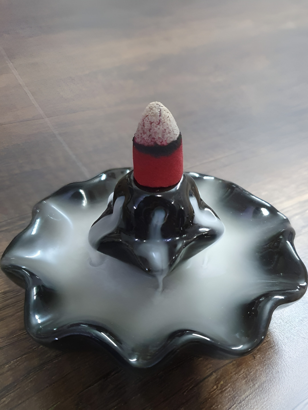 Brahmz Black Ceramic Smoke Fountain Showpiece