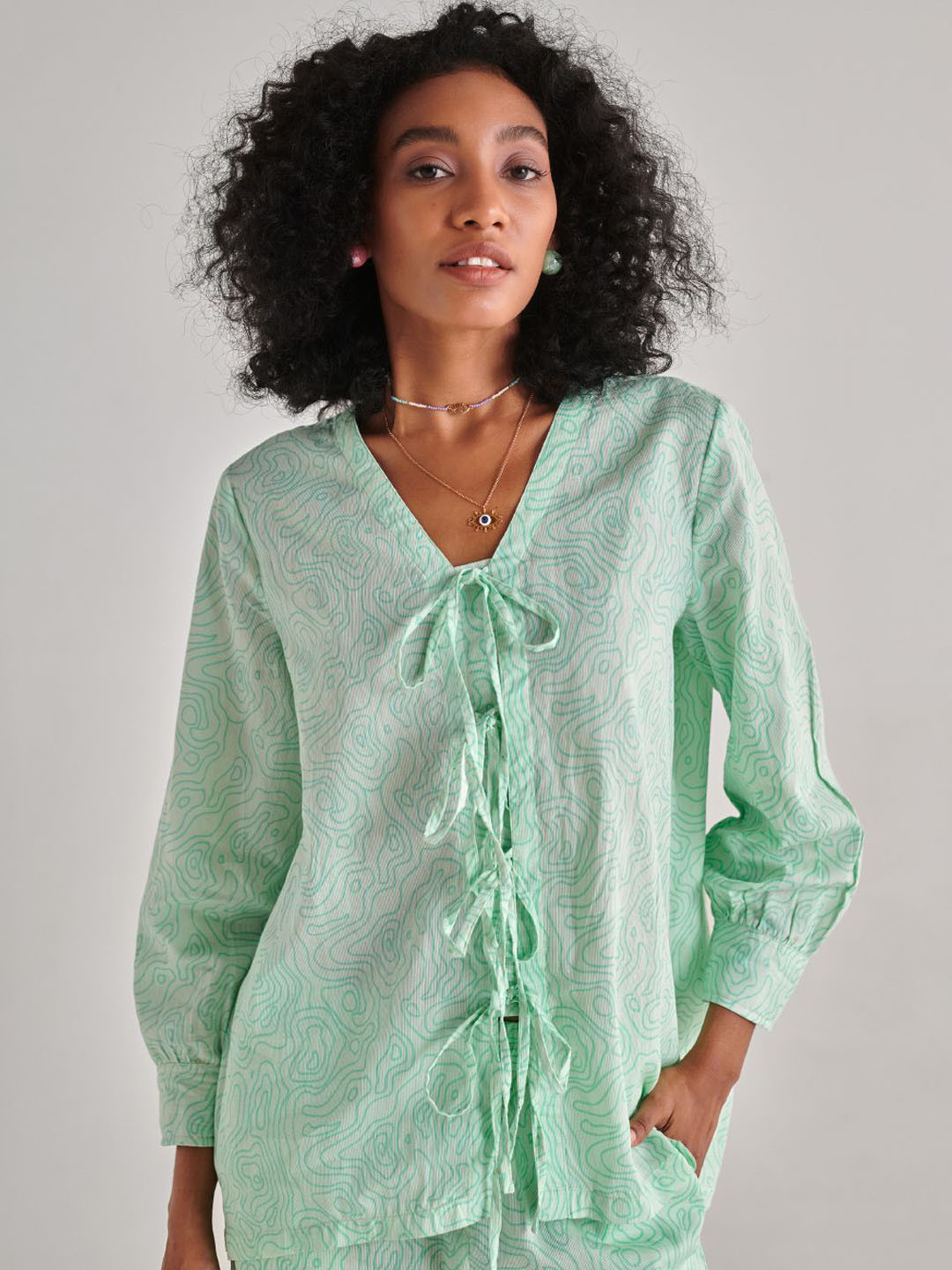 Midsummer V Neck Printed Top & Trouser