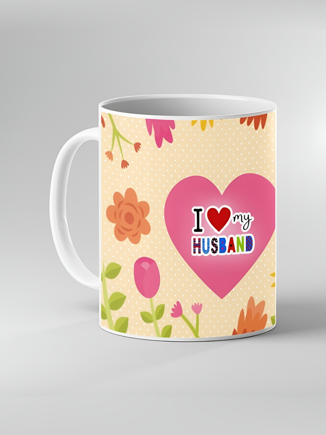 Keviv White & Cream Text or Slogans Printed Ceramic Glossy Mug 325ml