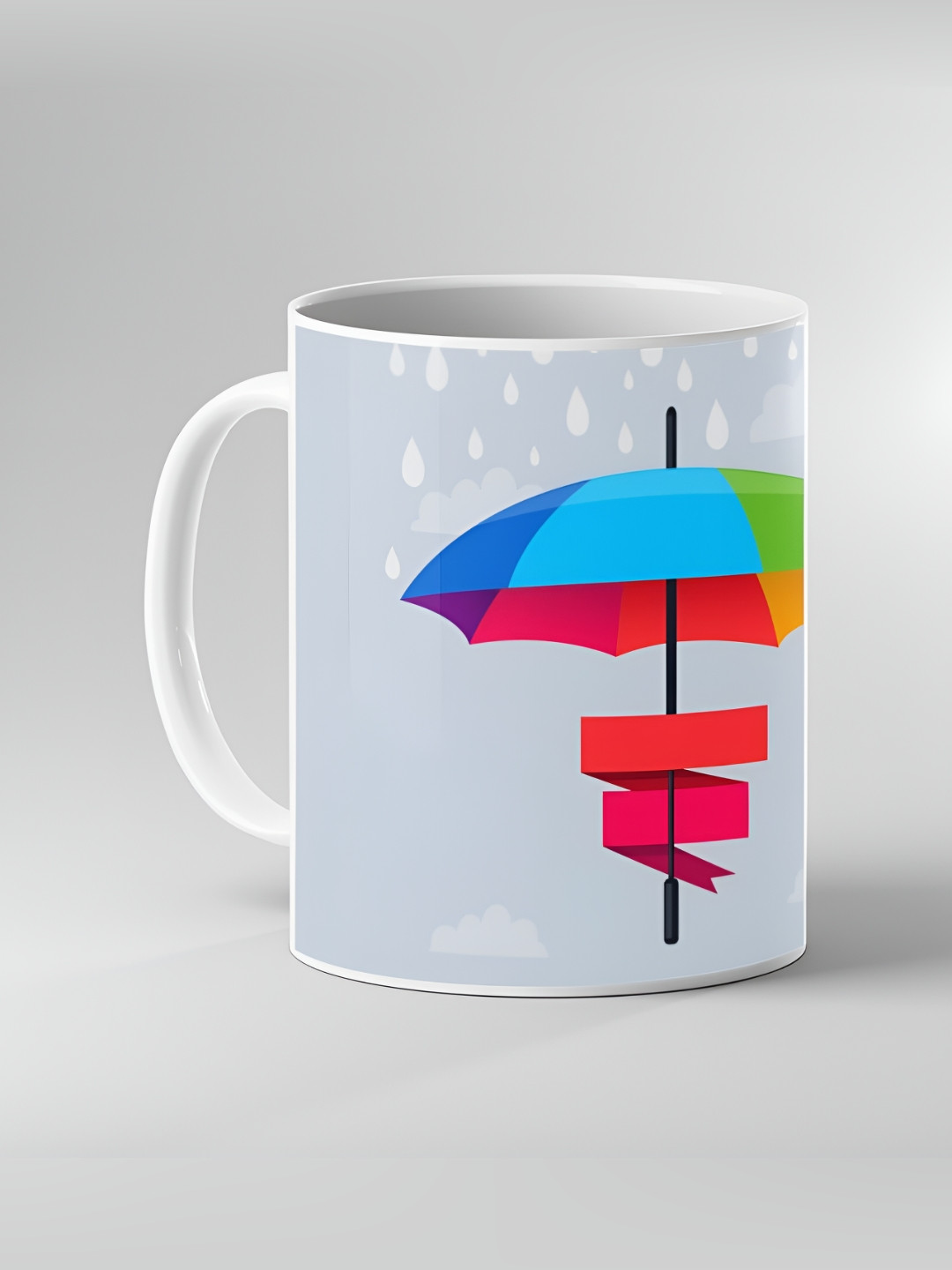 Keviv White and Grey Text or Slogans Printed Ceramic Glossy Mugs 325ml