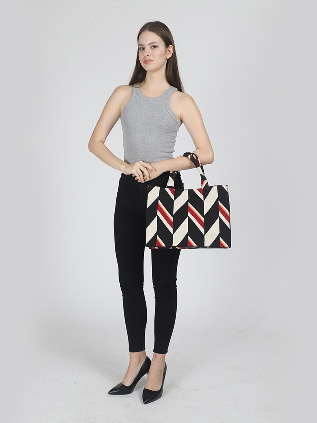 INDIVIDUAL DESIGN Jacquard Weave Structured Handbag