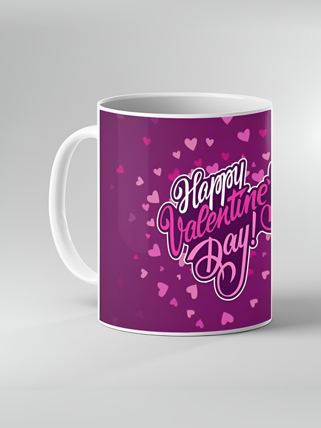 Keviv White & Purple Printed Ceramic Coffee Mug 325 ml