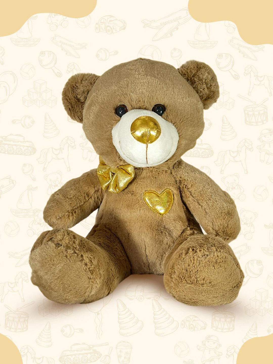 LITTLE GINNIECotton Filled Non-Allergic Brown Teddy Soft Toy and Dolls