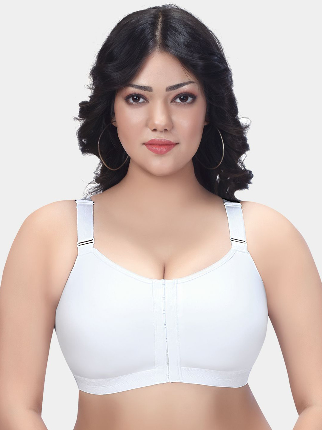 Trylo Riza Front Open Non-Padded Non-Wired Seamless Molded Full Coverage Bra