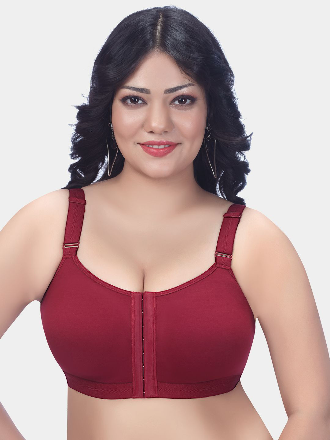 Trylo Riza Front Open Non-Padded Non-Wired Seamless Molded Full Coverage Bra