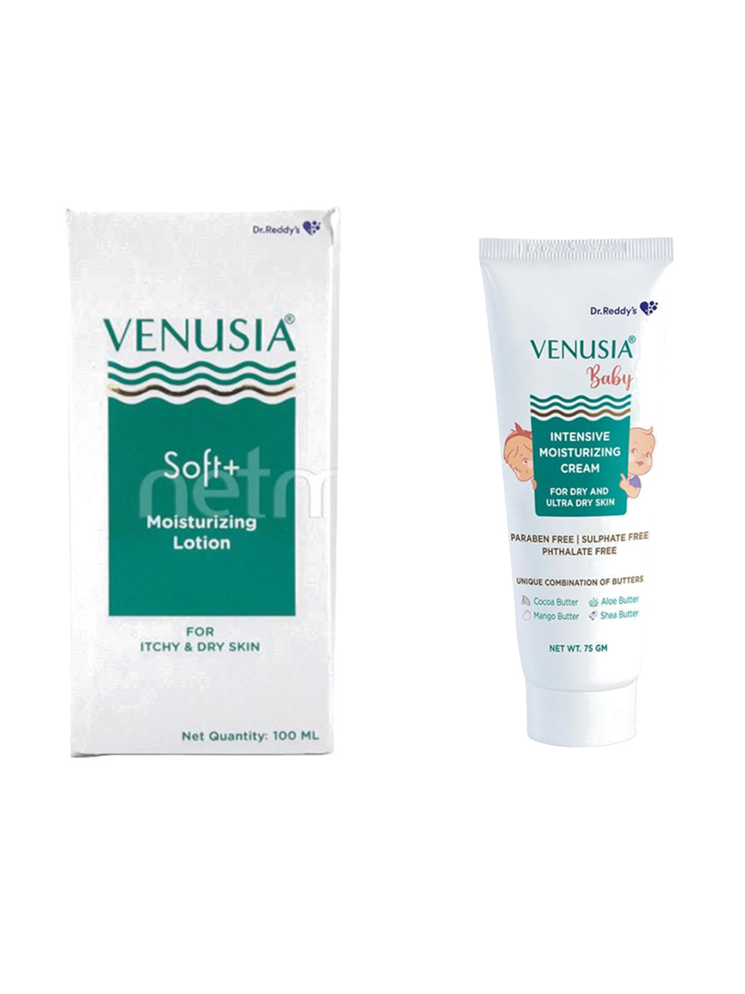 Venusia Set Of 2 Moisturizing Face & Body Lotion - 100 ml & Moisturizing Cream - 75 g