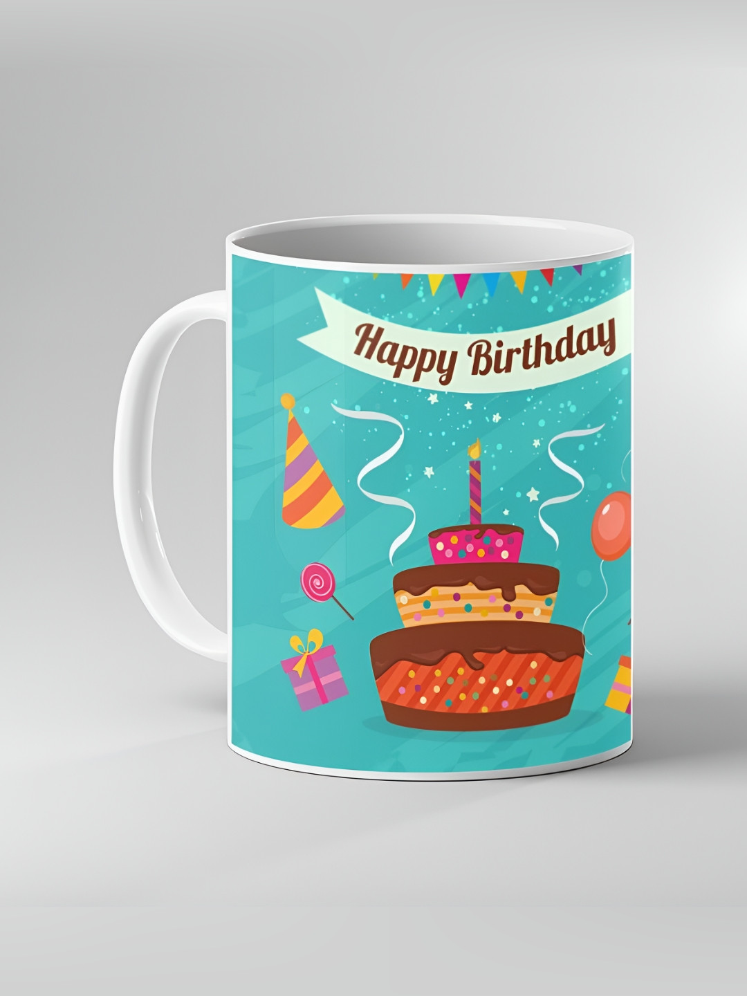 Keviv White and Blue Text or Slogans Printed Ceramic Glossy Mugs 325 ml