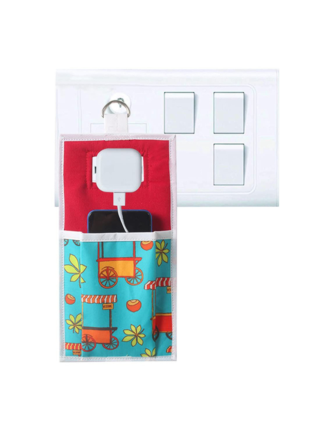 prettykrafts Red Mobile Holder During Charging Pouch