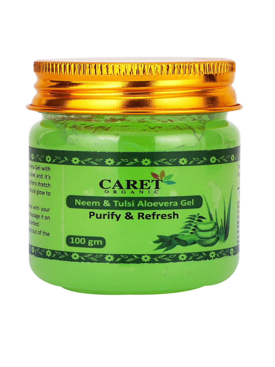 CARET ORGANIC Neem & Tulsi Aloevera Gel For Anti-Becterial Properties - 100 g