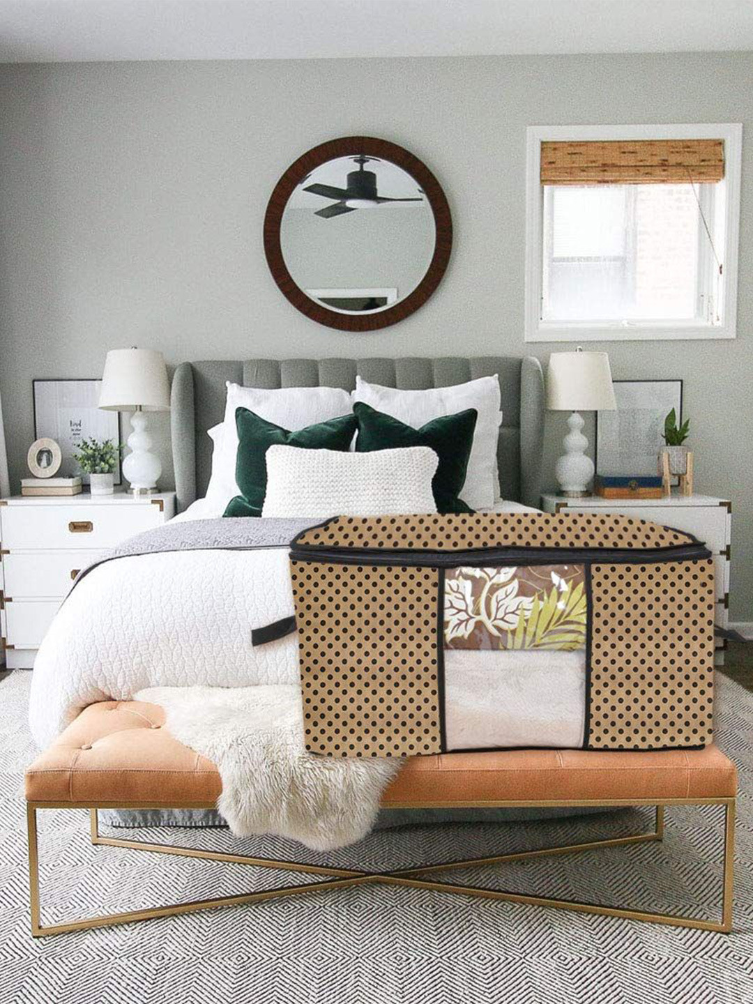 prettykrafts Beige 12 Pieces Storage Bag Multi-Utility Organisers