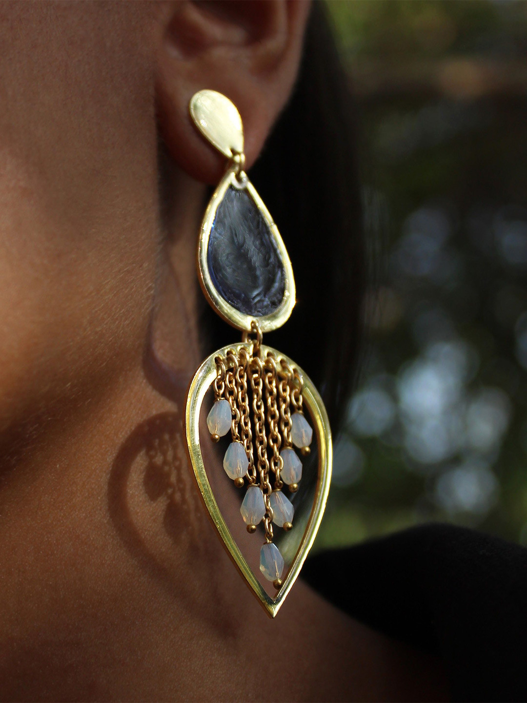 BeAbhika Gold-Plated Water Dew Drop Earrings