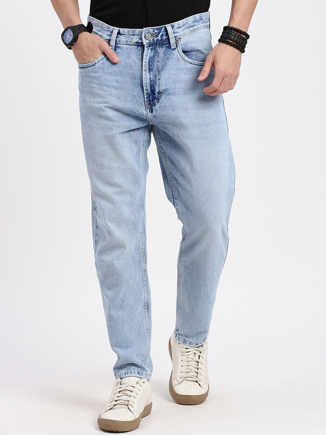 SHOWOFF Men Comfort Low-Rise Light Fade Acid Wash Jeans