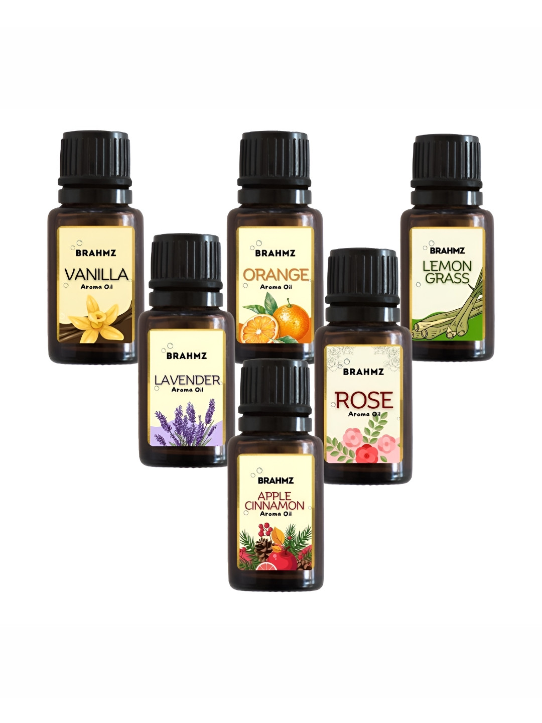 Brahmz Black 6 Pieces Aroma Oils- 10 ml