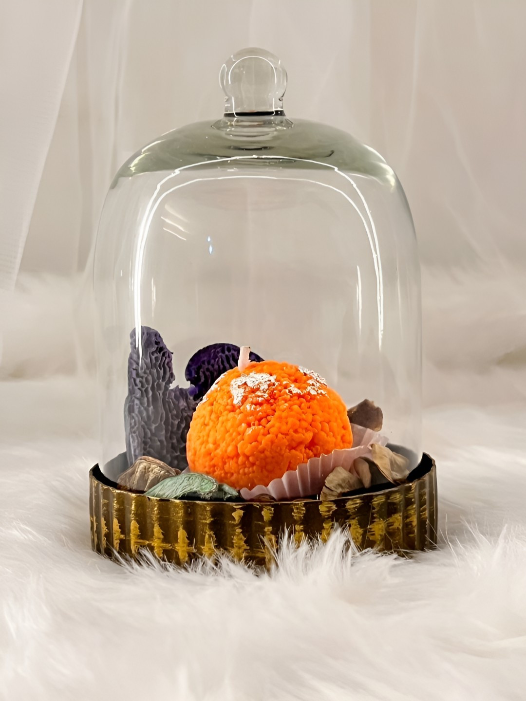 Timaya's Decor Gold-Toned & Transparent 2 Pieces Cast Iron Serving Tray