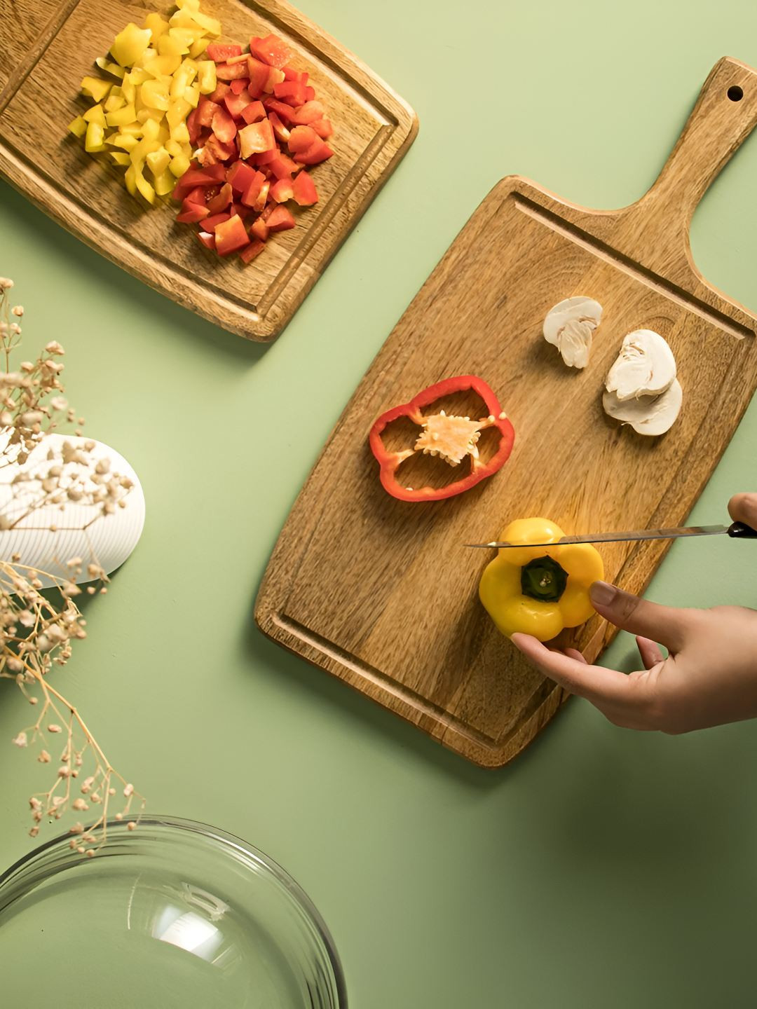 Aurum Crafts Brown Mango Wood Chopping Board cum Platter