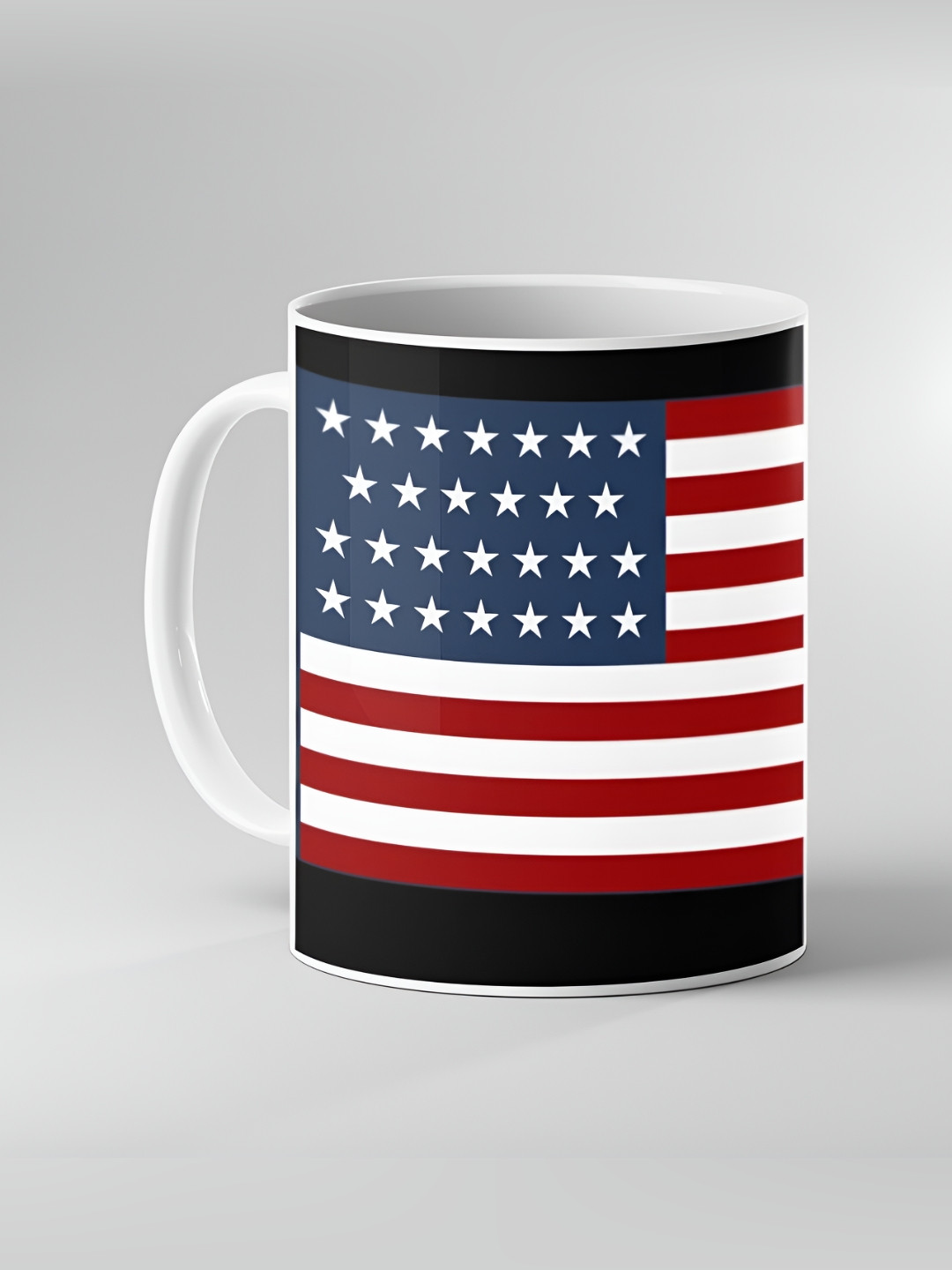 Keviv White & Red Graphic Printed Ceramic Glossy Mug 325ml