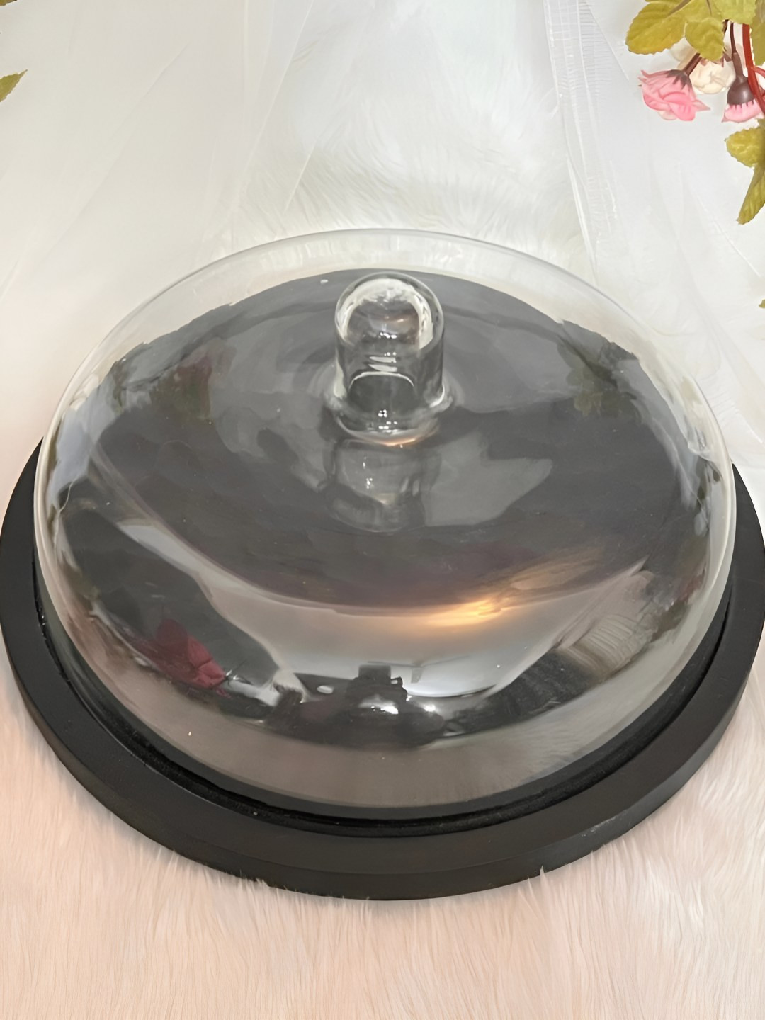 Timaya's Decor Black & Transparent 2 Pieces Wood Serving Tray