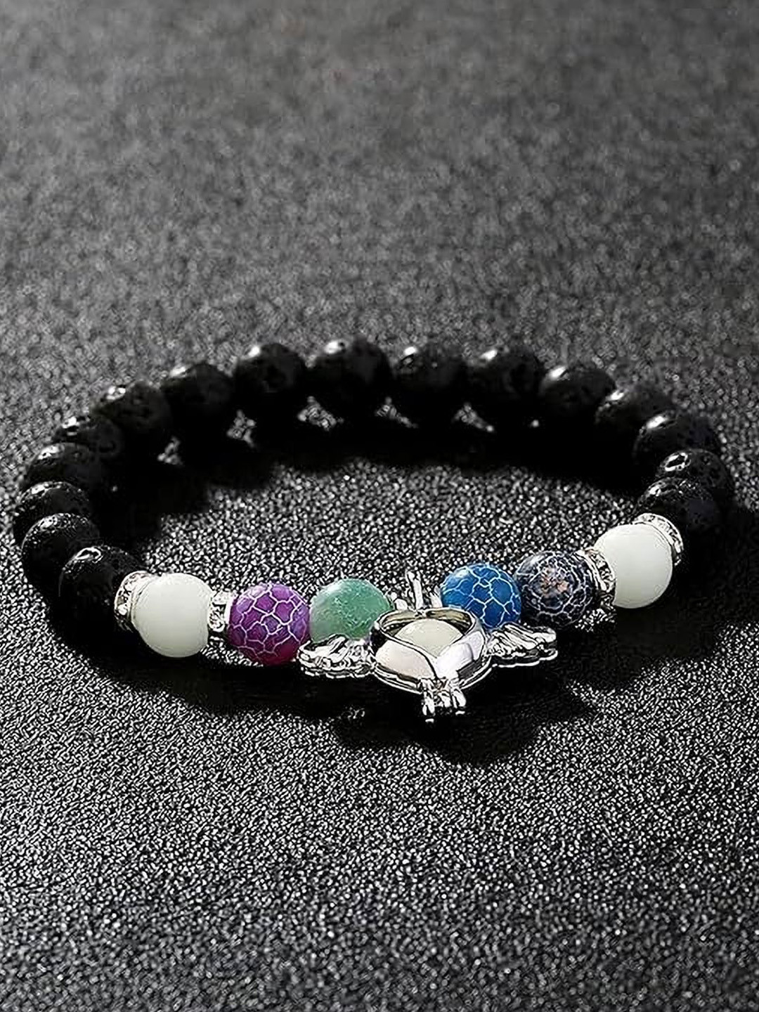 Lila Artificial Beads Wood Bracelet