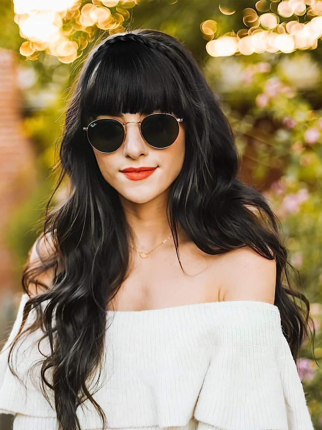 D-Divine Hair Bangs Headband Fringe Extension - Black