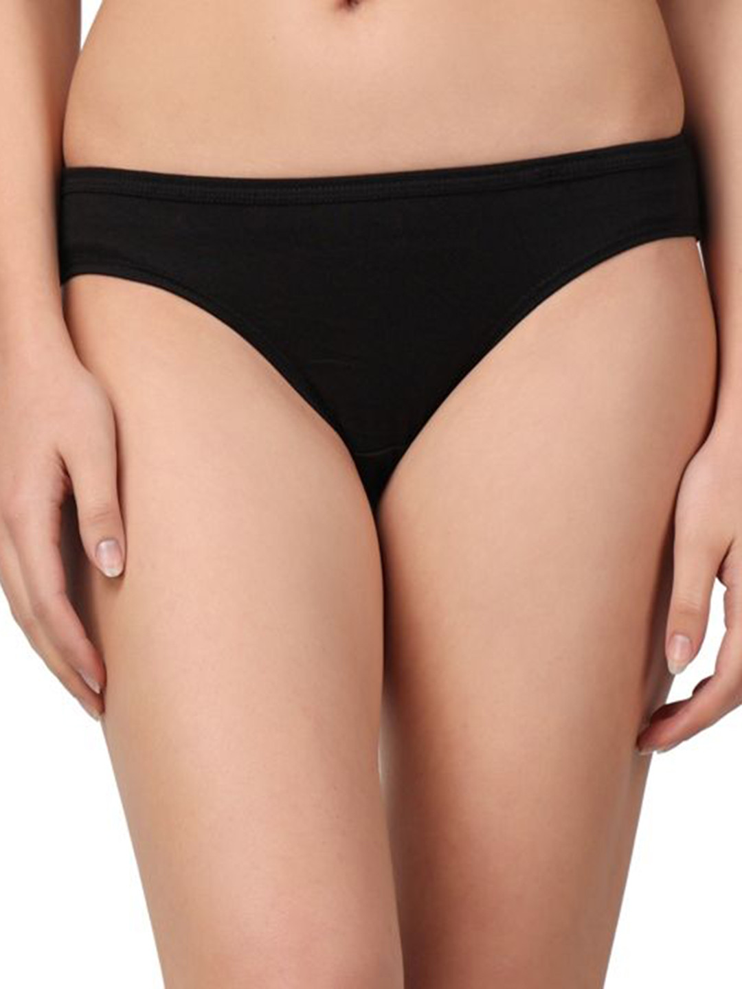 Louis Bayrad Women High-Rise Cotton Hipster Briefs LB1005CPanty Black