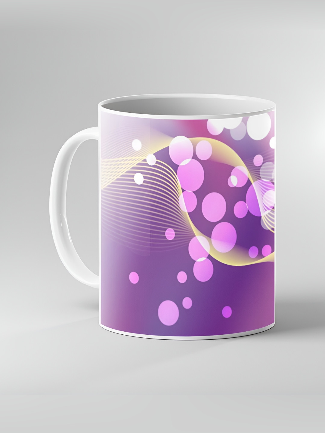 Keviv  White & Purple Text or Slogans Printed Ceramic Glossy Mugs 325 ml