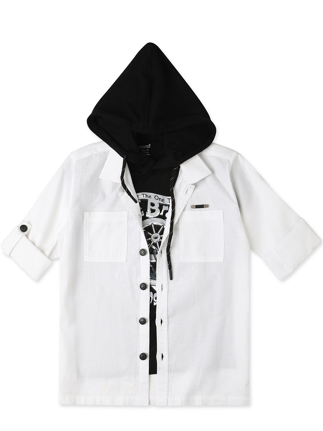 CAVIO Boys Comfort Graphic Printed Casual Shirt Comes With T-shirt