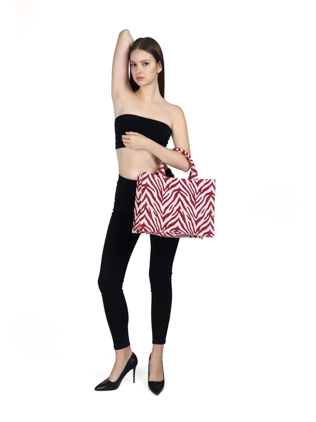 INDIVIDUAL DDESIGN Zebra Pattern Jacquard-weave Structured Handbag