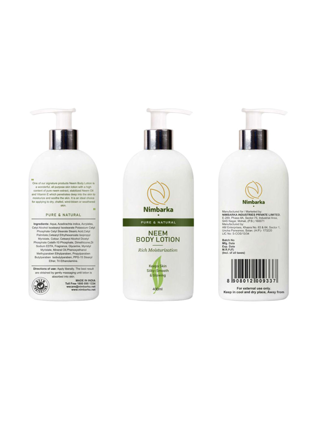 Nimbarka Neem Body Lotion For Deep Moisturizing & Nourishing - 400 ml