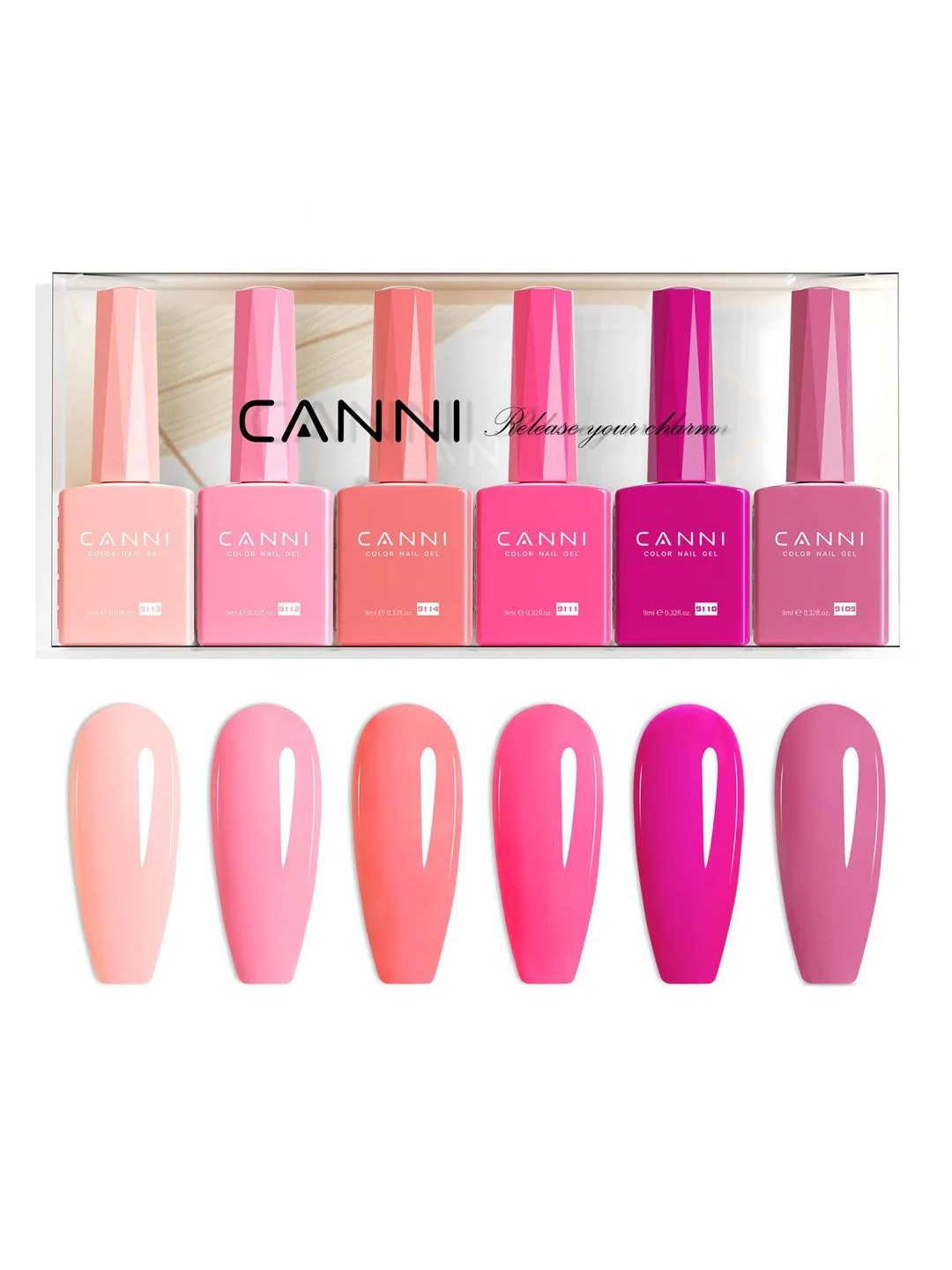 CANNI Set Of 6 Color Nail Gel Polish- 9 ml Each- Shade - 2334
