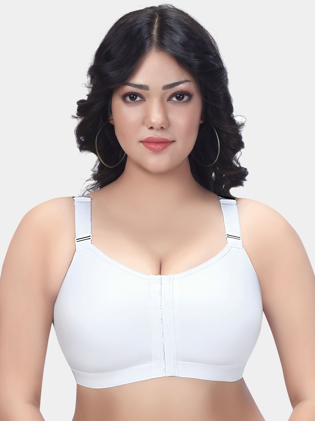 Trylo Riza Front Open Non-Padded Non-Wired Seamless Molded Full Coverage Bra