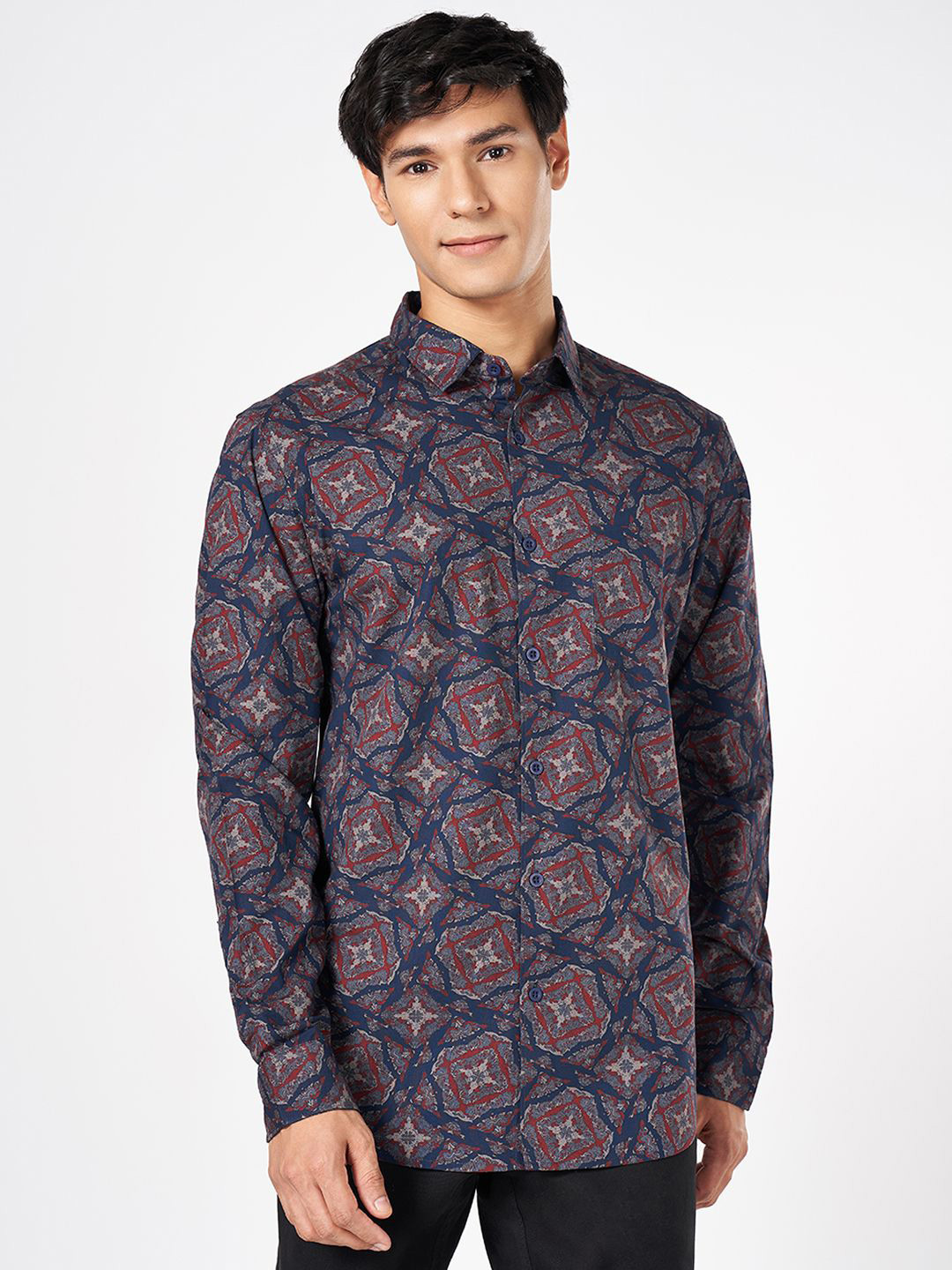 BYFORD by Pantaloons Men Original Abstract Printed Cotton Slim Fit Casual Shirt