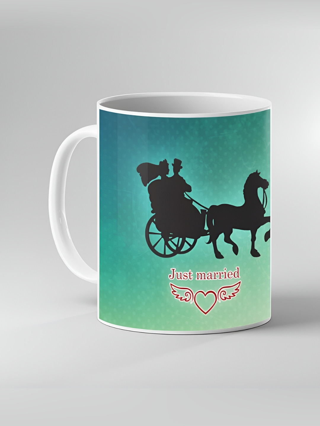 Keviv Green and Black Text or Slogans Printed Ceramic Glossy Mugs 325 ml