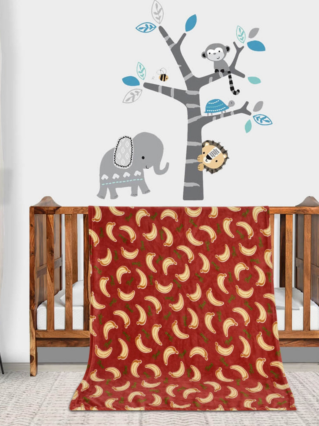 Florida Rust and Brown Abstract Printed Flannel Soft & Comfortable  Single Bed Blanket