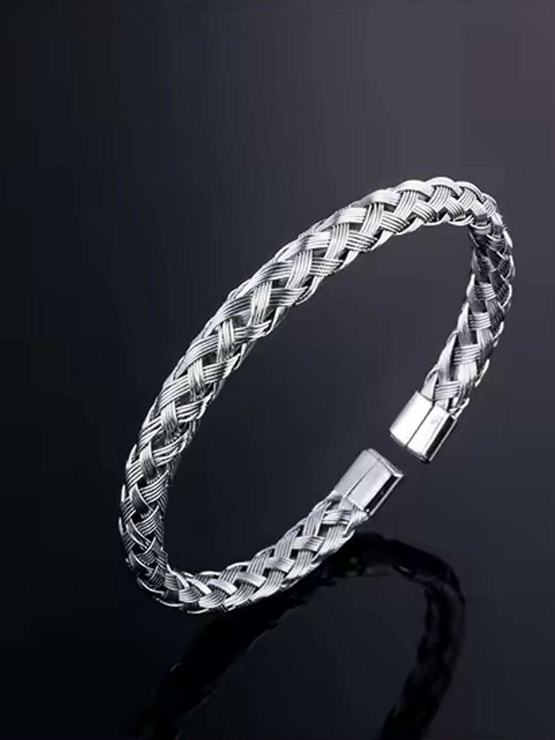 Lila Men Antique Silver-Plated Cuff Bracelet